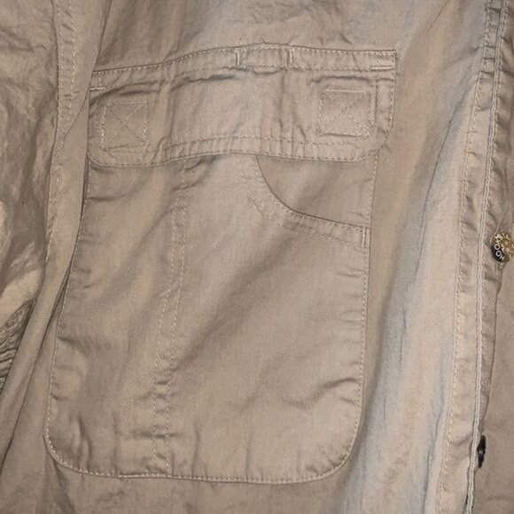 Hook & Tackle Mens Long Sleeve Fishing Shirt L Khaki Cotton Mesh Lining Metso Lo - Picture 4 of 10